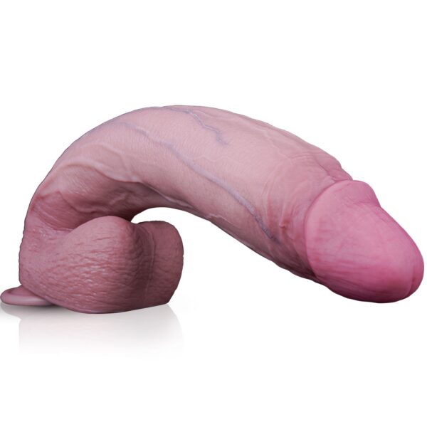 14.96” Realistic Curved Silicone Dildo with Suction Base