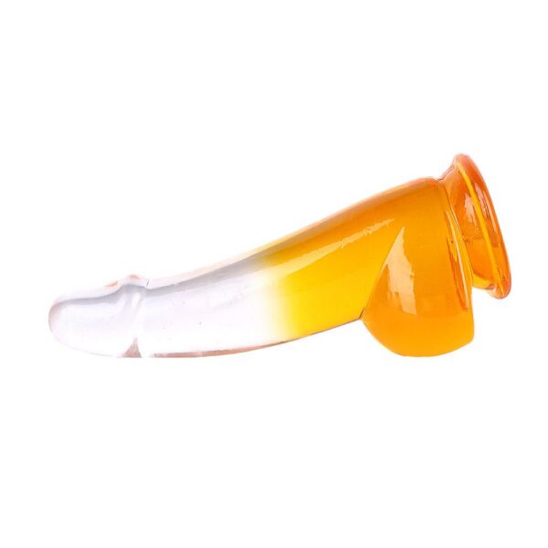 6 Inch Tpe Yellow Clear Dildo with Balls
