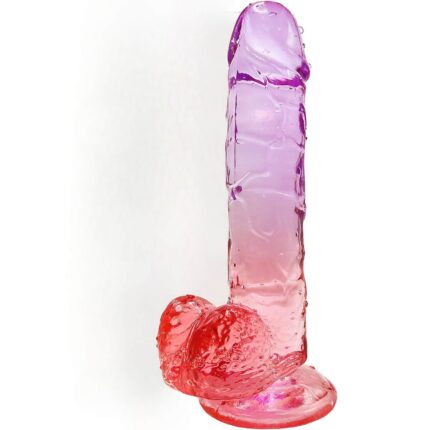 7 Inch Tpe Gradient Pink Jelly Dildo with Balls