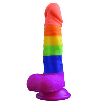 7.68Inch Multi-Color Silicone Suction Cup Dildo