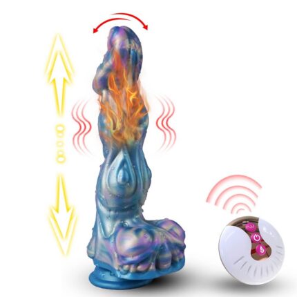 9 Inch Silicone Wolf Thrusting Dildo with Remote Control Vibrating