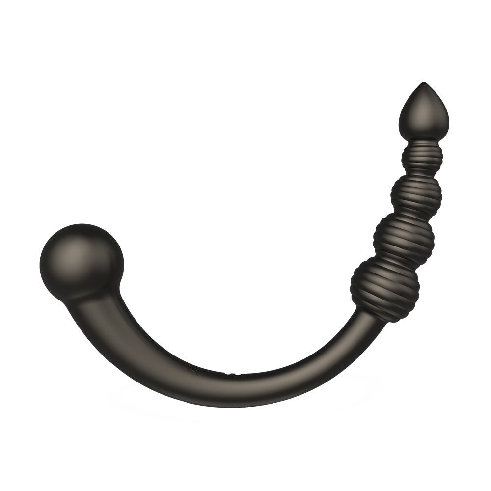 body-safe-silicone-curved-anal-plug-with-dual-end-design-9873312 Body-Safe Silicone Curved Anal Plug with Dual-End Design - 图片 1