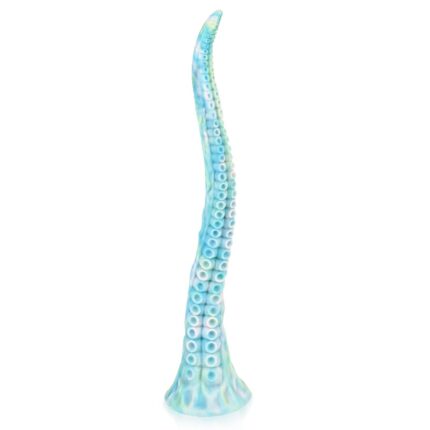 Curved Tentacle-Style Textured Silicone Dildo with Suction Cup Base