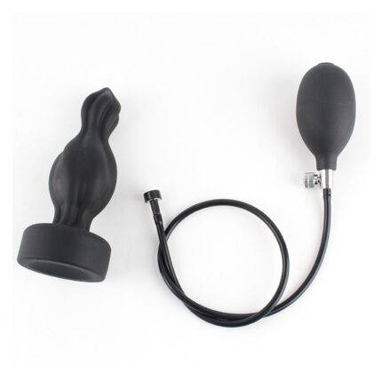 Dual-Layer Magnetic Suction Inflatable Silicone Anal Plug with Pressure Bulb