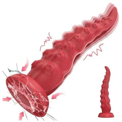 Electric Thrusting Textured Silicone Dildo with Suction Cup
