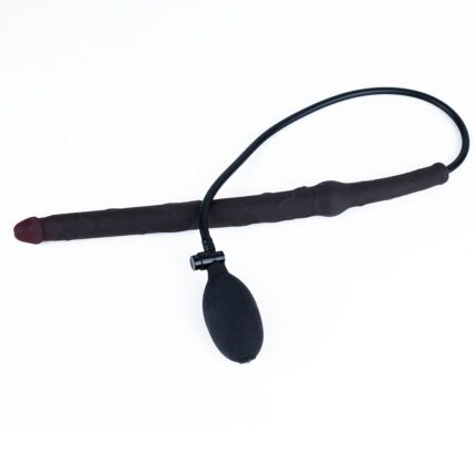 Flexible Silicone Inflatable Anal Dildo with Hand Pump & Bulb Tip