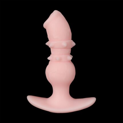 Glow-in-the-Dark Dual Ring Textured Anal Plug with Spiked Surface