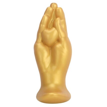 Golden Praying Hands Silicone Dildo with Wide Base (S–L)
