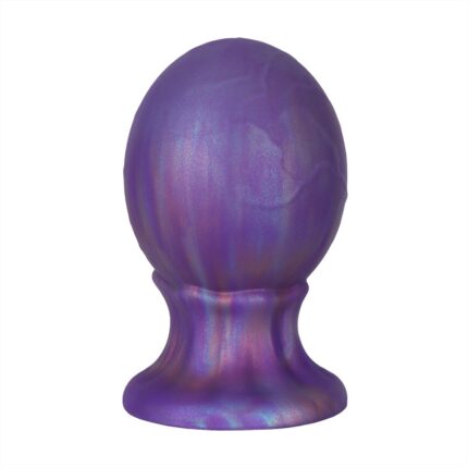 Iridescent Textured Silicone Anal Plug with Wide Base
