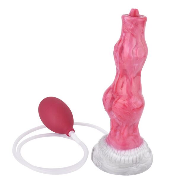 Knot-Style Squirting Dildo with Bulb Pump – Silicone Enema & Cleansing Toy