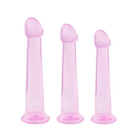 Premium Pink Transparent TPE Dildo - Luxury Crystal Anal Plug with 3 Size Options