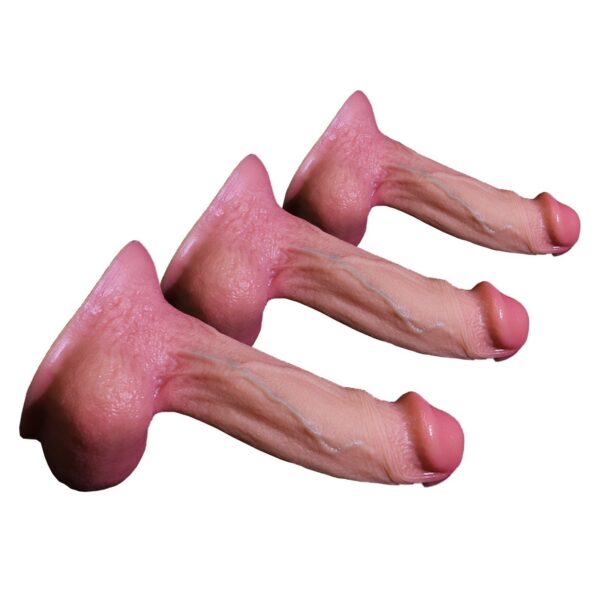 RealFeel Silicone Dildo with Veined Texture and Suction Cup Base