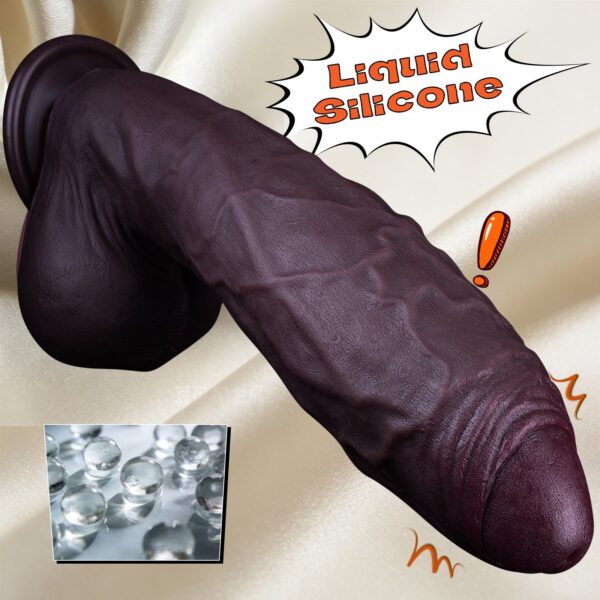 Realistic Big Dark Brown Silicone Dildo with Strong Suction Base