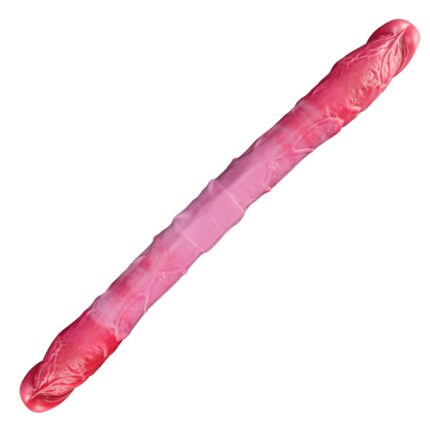 Realistic Dual-Ended Silicone Dildo with Curved Textured Shaft