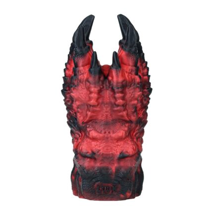 Red & Black Dragon Claw Silicone Masturbator Cup with Spiked Texture