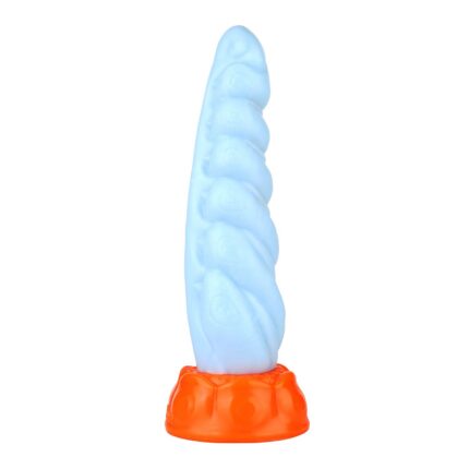 Spiraling Texture and Internal Nubs Silicone Dildo with Suction Cup