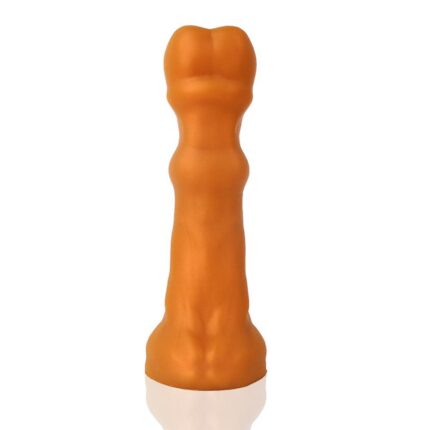 TaRiss's Silicone Anal Dildo with Suction Cup Base Gold XXL 14.76 Inch