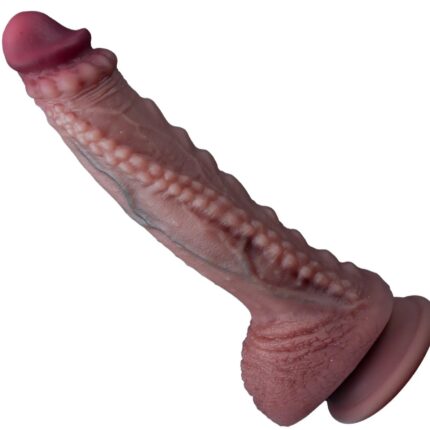 Textured Silicone Dildo with Suction Cup Base