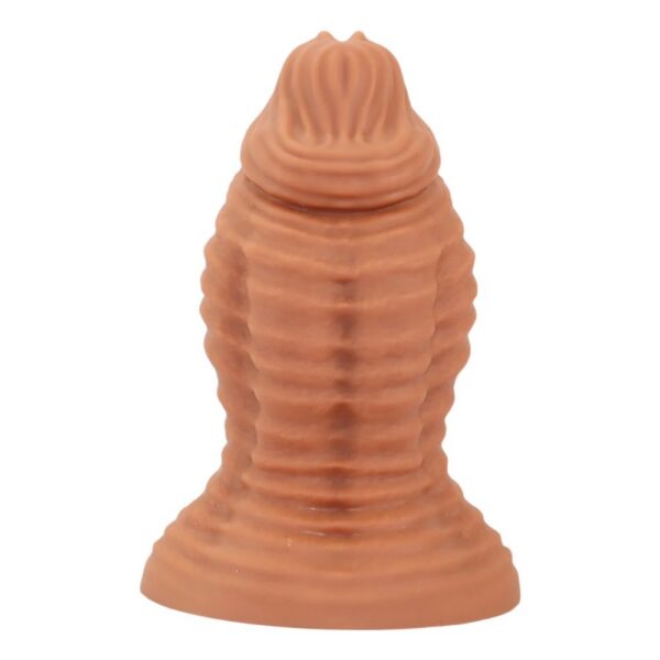 Textured Silicone Swirl Trainer Plug with Suction Base Dual-density Design (firm core with a soft outer layer)