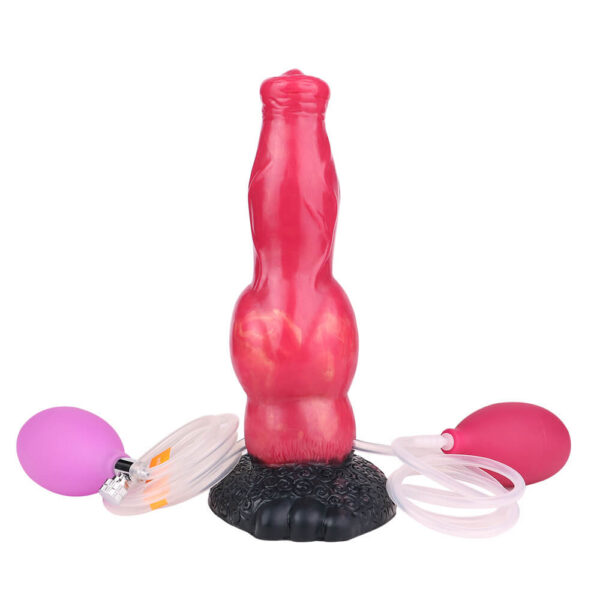 Tharnok 8 Inch Squirting Dog Knot Dildo with Inflatable Design