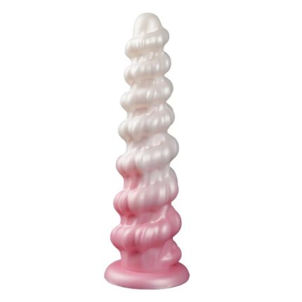 The Spire Dual-Tone Silicone Dildo in Pink/Blue/White Gradient