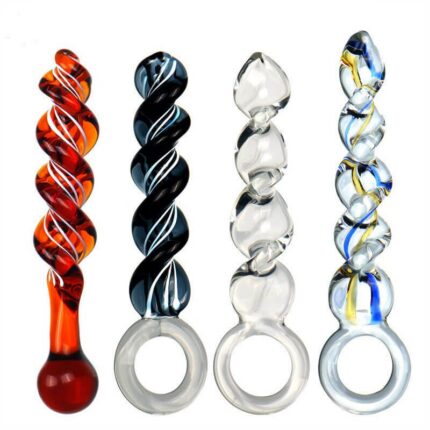 Threaded TPE Anal Dildo with Pull Ring